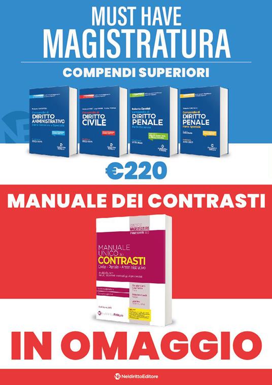 Magistratura 2023: Kit 3 Manuali Superiori di Diritto Civile - Diritto  Amministrativo - Diritto Penale Parte Generale