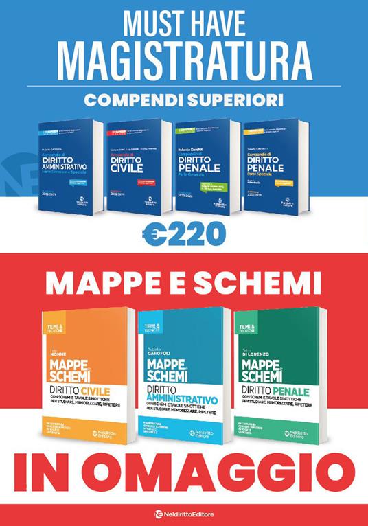 Must have magistratura: Kit 4 compendi superiori + 3 Mappe e schemi - Libro  - Neldiritto Editore 