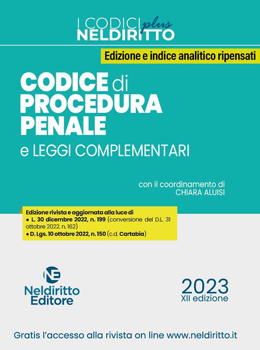 Codice di procedura penale e leggi complementari - copertina