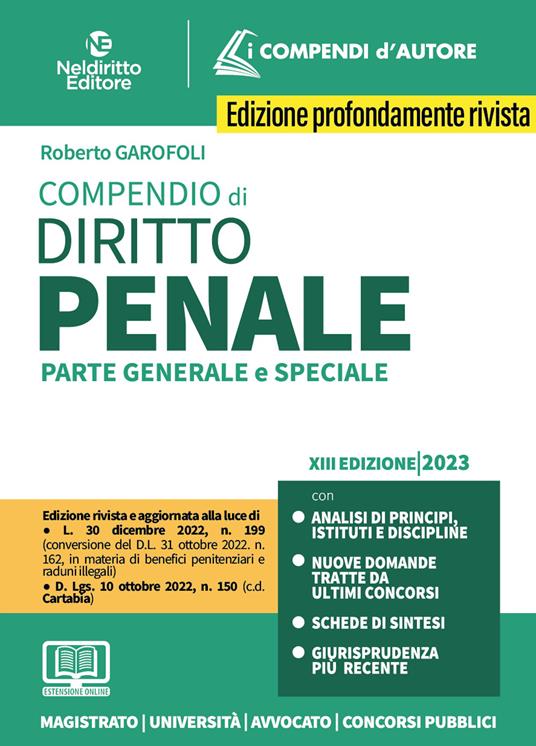 Compendio di diritto penale. Parte generale e speciale