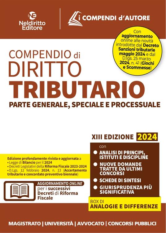 Compendio di diritto tributario - Laura De Rentiis - copertina