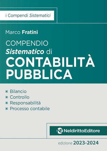 Compendio sistematico di contabilità pubblica 2023-2024 - Marco Fratini - copertina