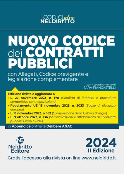 Nuovo codice dei contratti pubblici plus 2024. Con espansione online - copertina