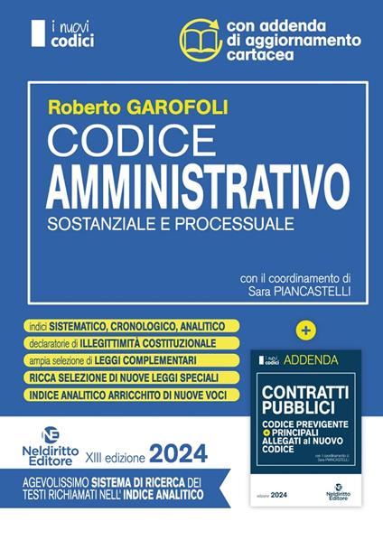 Codice normativo di diritto amministrativo. Concorso in magistratura (2024). Nuova ediz. - copertina