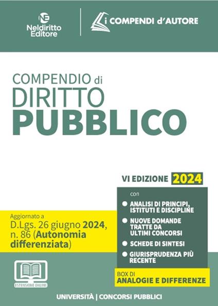 Compendio di diritto pubblico. Con espansione online - Michele Bray,Lorenzo Saltari - copertina