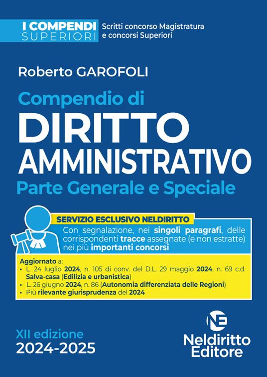 Compendio di diritto amministrativo. Parte generale e speciale - Roberto Garofoli - copertina