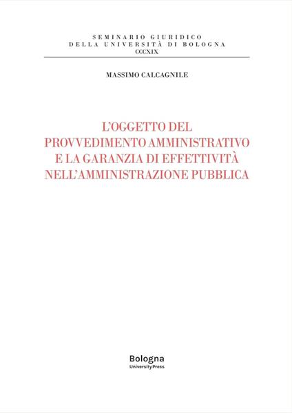 L' oggetto del provvedimento amministrativo e la garanzia di effettività nell'amministrazione pubblica - Massimo Calcagnile - copertina