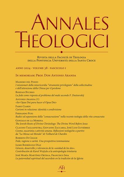 Annales theologici (2024). Vol. 38/1 - Pontificia Università della Santa Croce Facoltà di Teologia - ebook