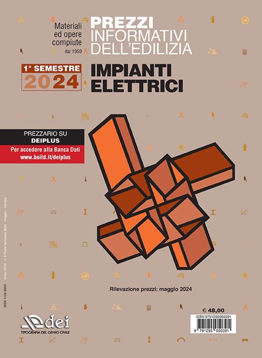 Prezzi informativi dell'edilizia. Impianti elettrici. 1º semestre 2024 - copertina