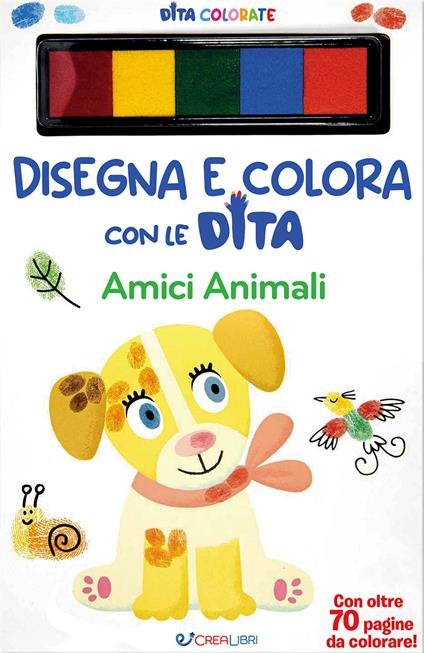 Amici animali. Disegna e colora con le dita. Ediz. a spirale - Elizabeth Golding - copertina