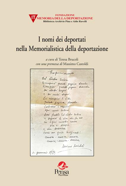 I nomi dei deportati nella Memorialistica della deportazione - copertina