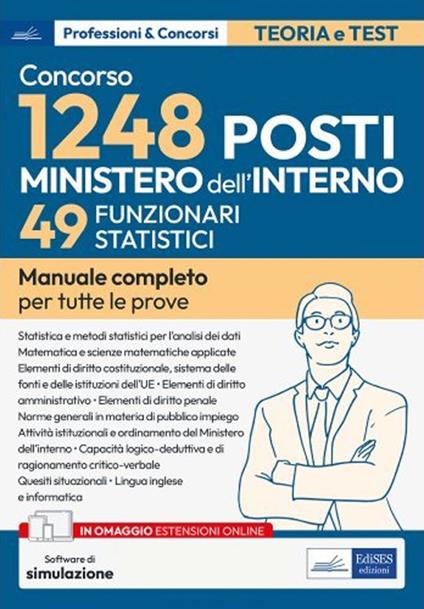 Concorso RIPAM. 49 Funzionari statistici Ministero dell'interno (concorso per complessivi 1248 posti vari profili). Manuale completo per tutte le prove. Con espansione online. Con software di simulazione - V.V.A.A. - ebook