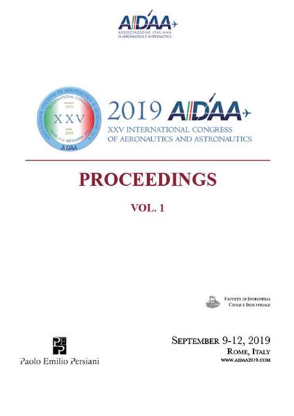 2019 AIDAA. Proceedings. 25th International Congress of Aeronautics and Astronautics. Vol. 1 - copertina