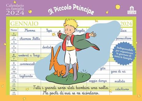 Il Piccolo Principe. Calendario della famiglia 2024 - Antoine de Saint-Exupéry - copertina