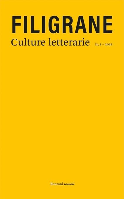 Filigrane. Culture letterarie (2021). Vol. 2: Forme e materie del libro - copertina