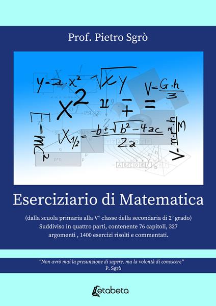 Eserciziario di matematica - Pietro Sgrò - copertina