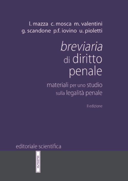 Breviaria di diritto penale. Materiali per uno studio sulla legalità penale - copertina