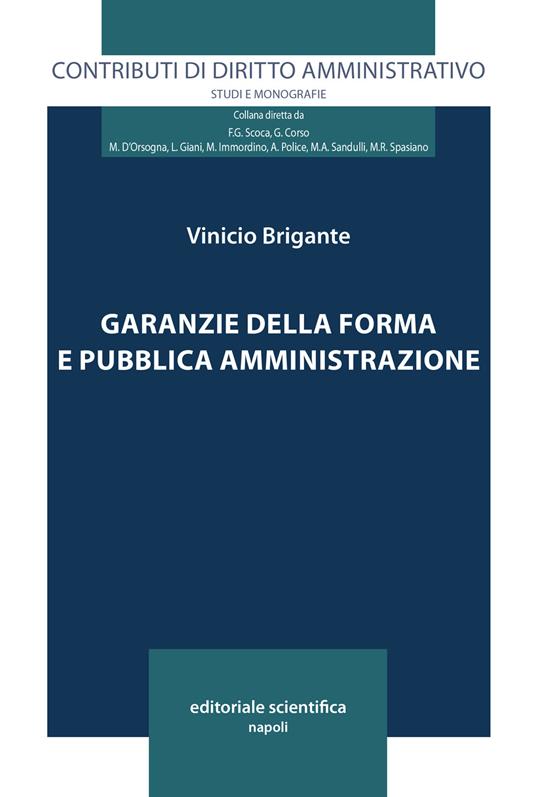 Garanzie della forma e pubblica amministrazione - Vinicio Brigante - copertina