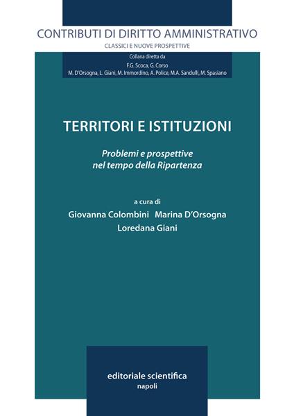 Territori e istituzioni. Problemi e prospettive nel tempo della Ripartenza - copertina