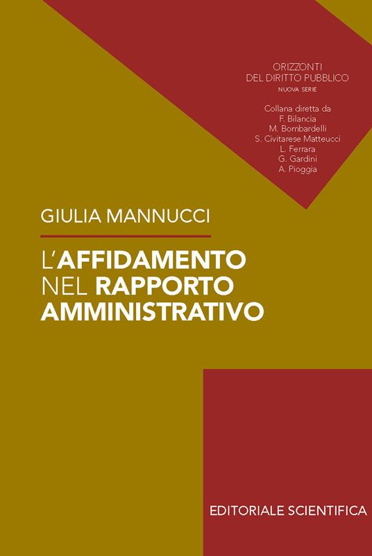 L'affidamento nel rapporto amministrativo - Giulia Mannucci - copertina