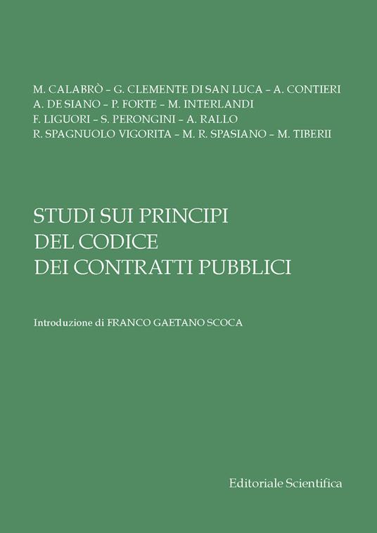 Studi sui principi del Codice dei contratti pubblici - copertina