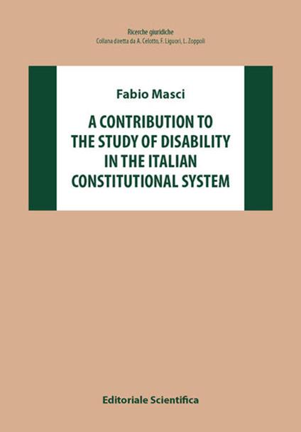 A contribution to the study of disability in the Italian constitutional system - Fabio Masci - copertina