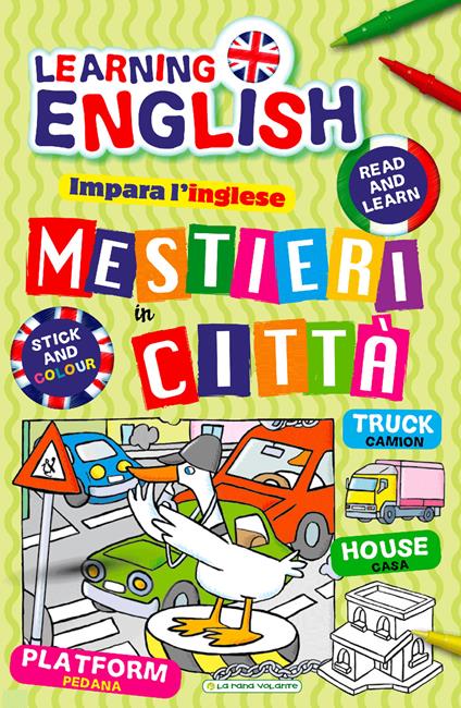 Mestieri in città. Impara l'inglese con i mestieri. Con adesivi. Ediz. illustrata - copertina