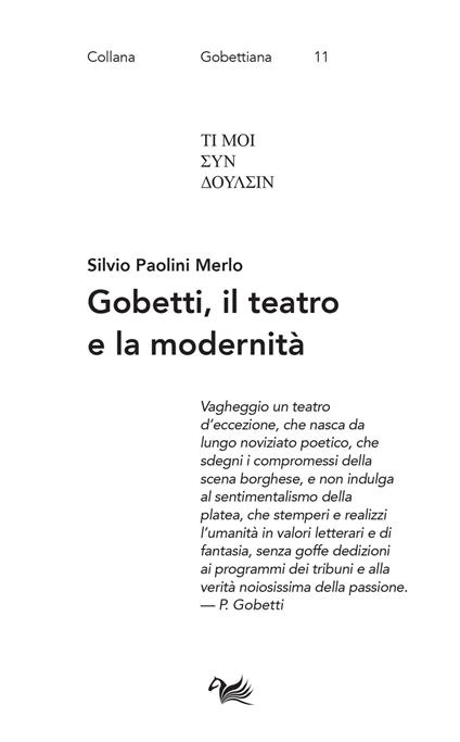 Gobetti, il teatro e la modernità - Silvio Paolini Merlo - copertina