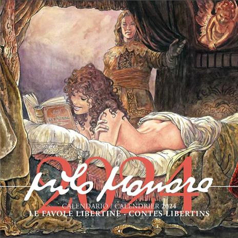 Milo Manara. Le favole libertine. Calendario 2024 - Milo Manara,Jean de La Fontaine - copertina