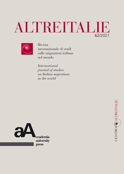 Altreitalie. Rivista internazionale di studi sulle popolazioni di origine italiana nel mondo. Vol. 62 - copertina