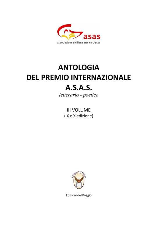 Antologia del Premio Internazionale A.S.A.S. - copertina