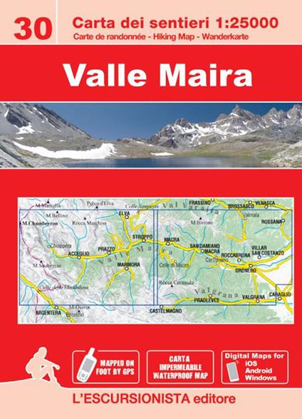 Valle Maira carta dei sentieri 1:25.000. Ediz. italiana, inglese, francese e tedesca - Luca Zavatta - copertina