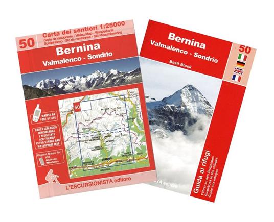Bernina, Valmalenco, Sondrio. Ediz. multilingue. Con carta dei sentieri 1:25000 - Matthew Black Basil - copertina