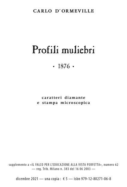 Profili muliebri. Ediz. a carattere diamante e stampa microscopica. Con audiolibro - Carlo D'Ormeville - copertina