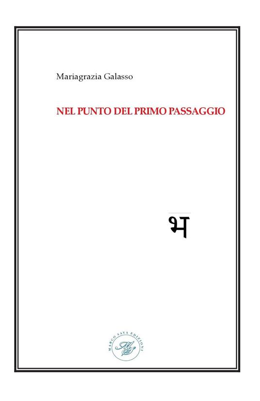 Nel punto del primo passaggio - Mariagrazia Galasso - copertina