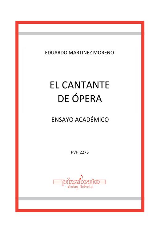 El cantante de ópera. Ensayo académico - Eduardo Martinez Moreno - copertina