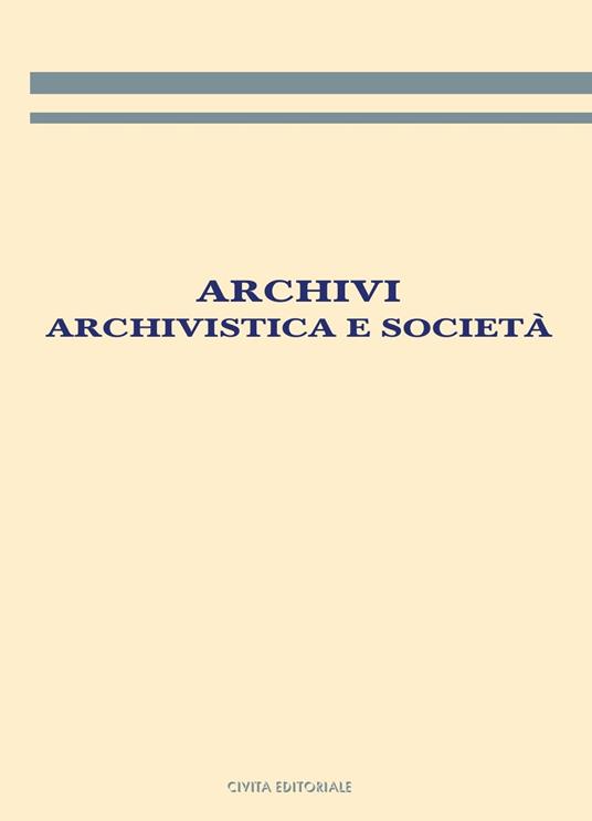 Archivi, archivistica e società - copertina