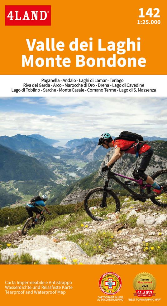 Valle dei Laghi, Alto Garda. Monte Bondone, Paganella 1:25.000 - 4LAND Srl - copertina