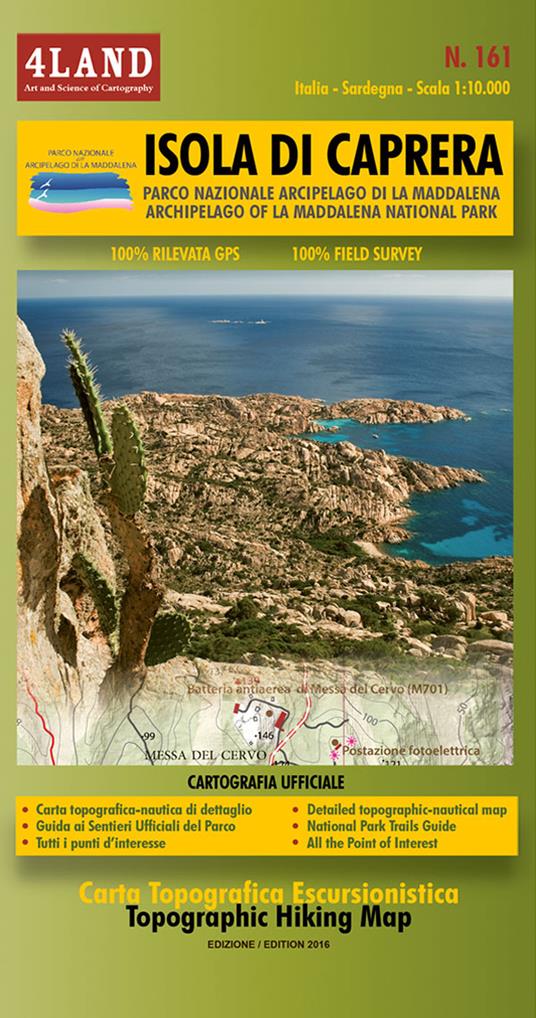 Isola di Caprera n. 161. Parco Nazionale Arcipela di La Maddalena-Archipelago of La Maddalena National Park 1:10.000. Ediz. bilingue - Enrico Casolari,Remo Nardini - copertina