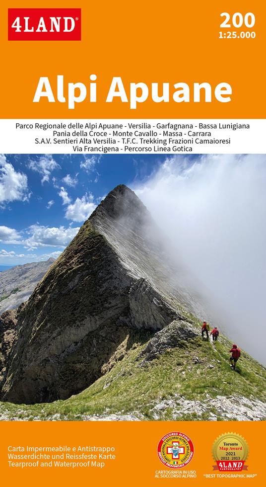 Alpi Apuane 1:25.000 - 4LAND Srl - copertina