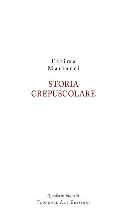 Storia crepuscolare - Fatima Mariucci - copertina