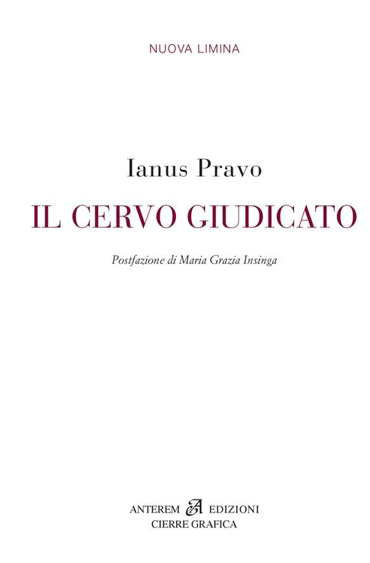 Il cervo giudicato - Ianus Pravo - copertina