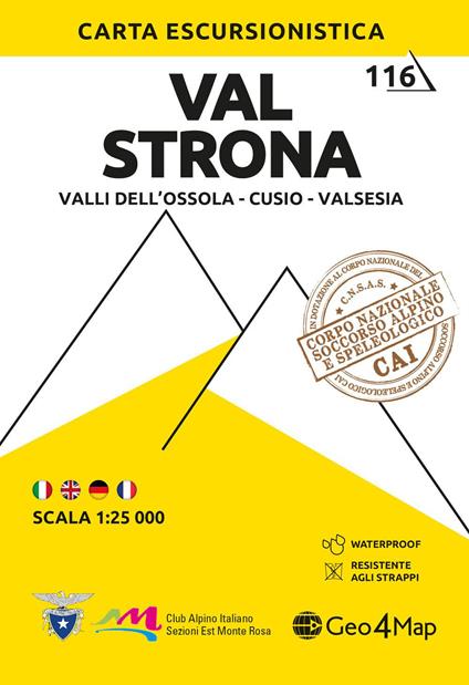 Val Strona. Valli dell'Ossola, Cusio, Valsesia 1:25.000 - copertina