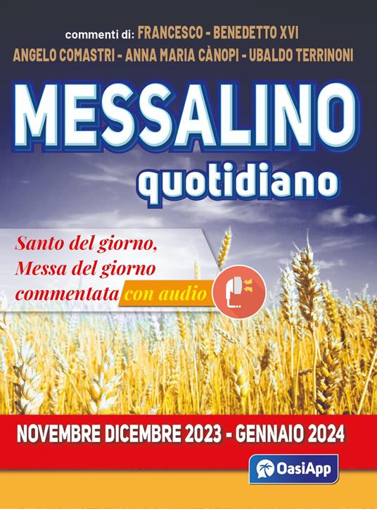 Messalino quotidiano (novembre-dicembre 2023-gennaio 2024) - Francesco (Jorge Mario Bergoglio),Benedetto XVI (Joseph Ratzinger),Angelo Comastri - copertina