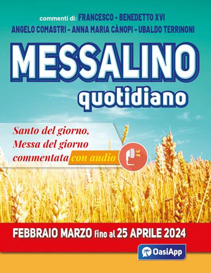 Messalino quotidiano (febbraio-marzo fino al 25 aprile 2024) - Francesco (Jorge Mario Bergoglio),Benedetto XVI (Joseph Ratzinger),Angelo Comastri - copertina