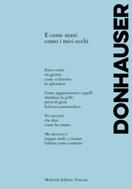 E come mani erano i miei occhi - Michael Donhauser - copertina