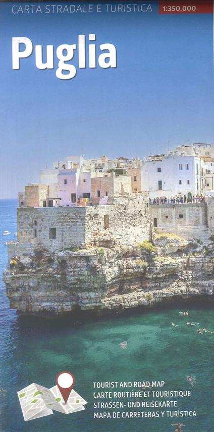 Carta stradale e turistica plastificata. Puglia - copertina