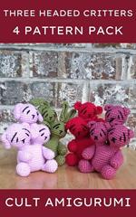 Three Headed Critter 4 Pack Cult Amigurumi Patterns