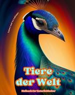 Tiere der Welt - Malbuch f?r Naturliebhaber - Kreative und entspannende Szenen aus der Tierwelt: Eine Kollektion kraftvoller Designs, die das Tierleben feiern