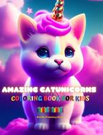 Amazing Catunicorns Coloring Book for Kids Adorable Creatures Full of Love Perfect Gift for Children Ages 4 to 9: Unique Images of Happy Catunicorns for Kids' Relaxation, Creativity and Fun